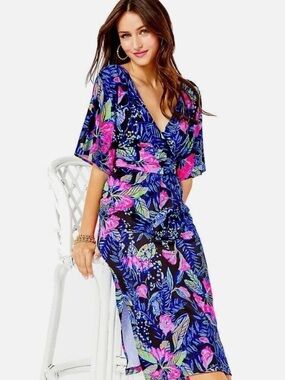Lilly Pulitzer elbow length Pargi midi dress